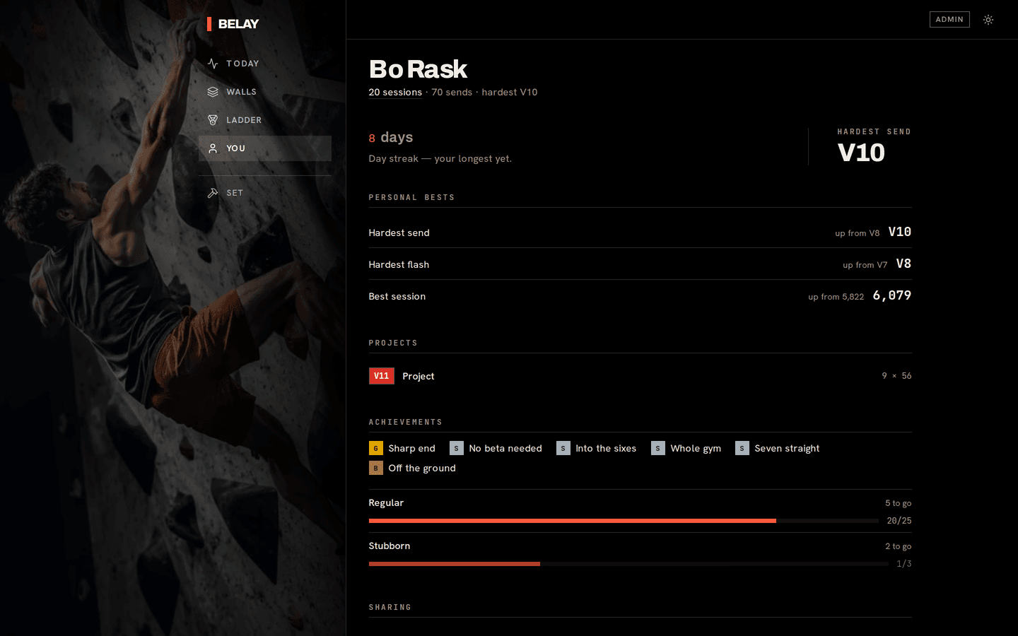 Belay: Your climbing, on a desktop