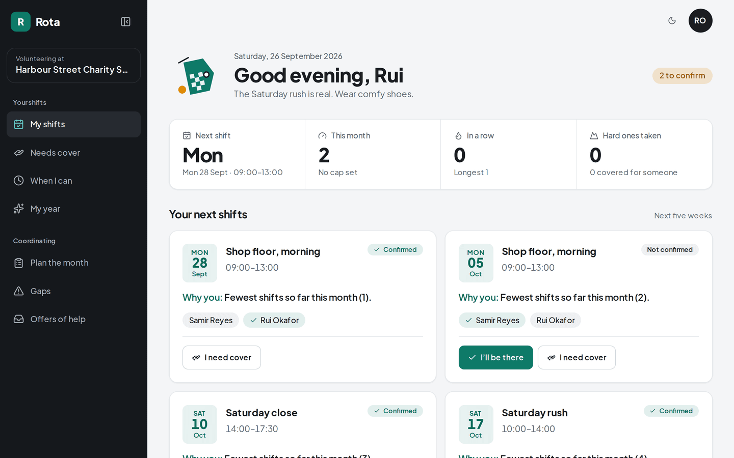 Shift on a desktop: Your next shifts